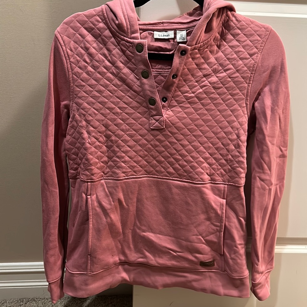 L.L. Bean quilted quarter button hoodie